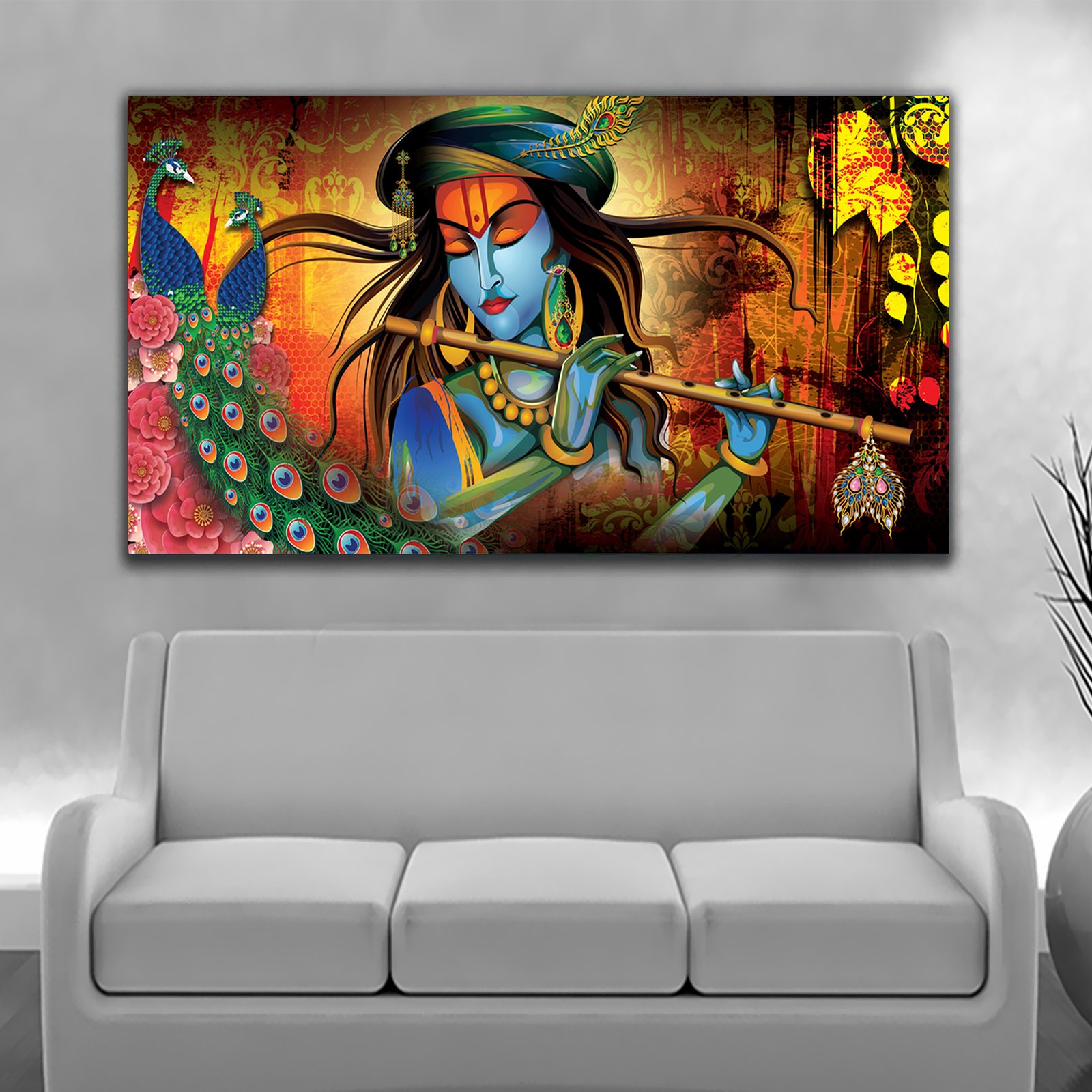 Classic Lord Radha Krishna Premium Wall Painting decorative masterpiece for home decor